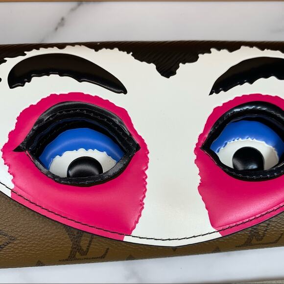 Louis Vuitton Kabuki Wallet Sarah eyes Monogram Japan Pink Long Leather Rare LV - Picture 5 of 16